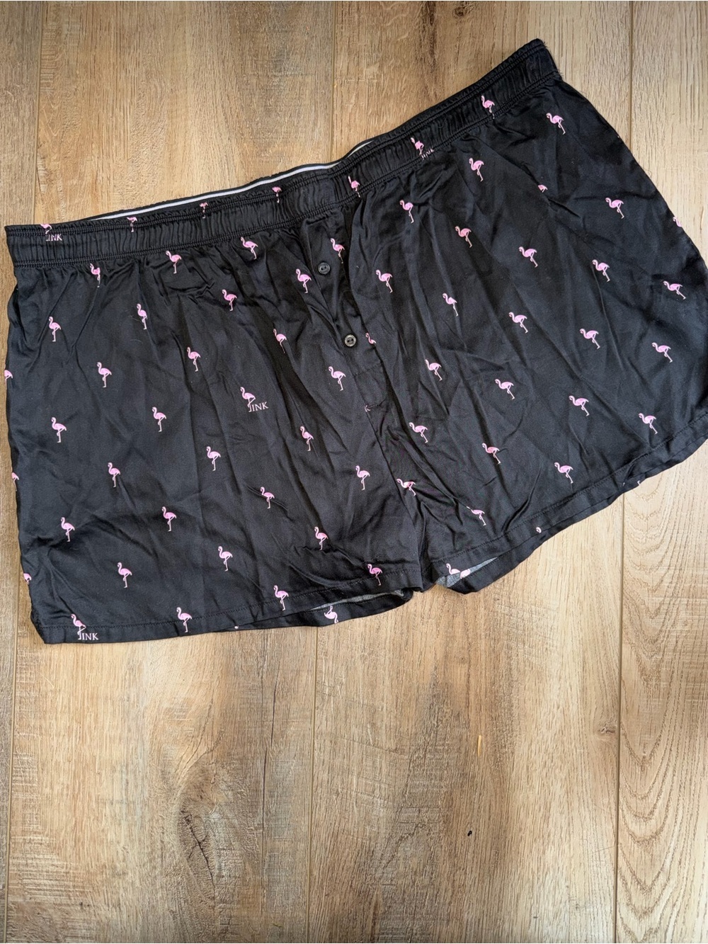 PINK Victoria's Secret Black Men's Boxers with Pink Flamingo Print